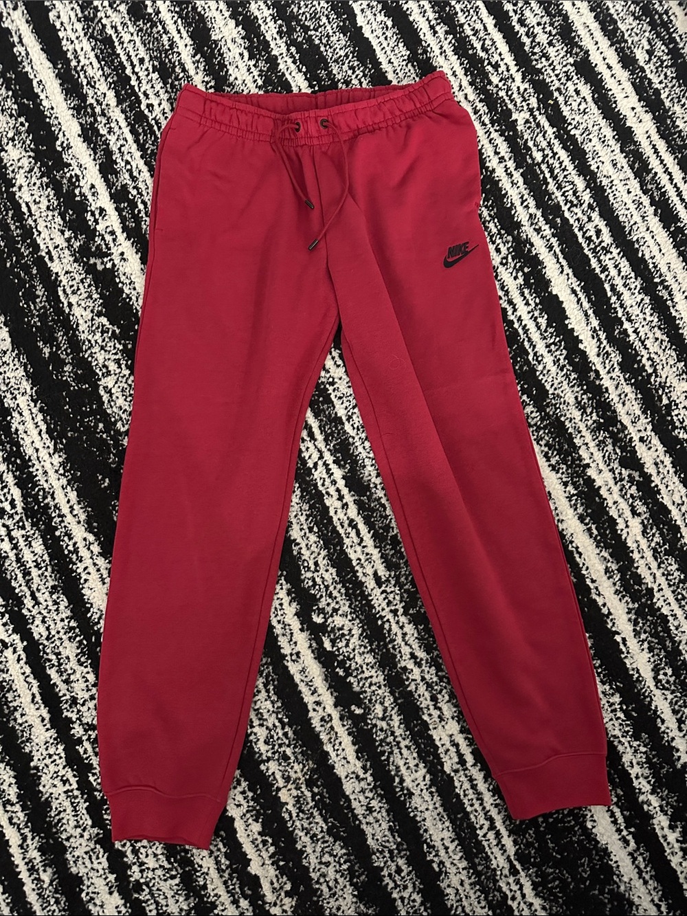Nike Red Women's Jogger Sweatpants with Black Swoosh